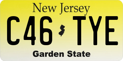 NJ license plate C46TYE