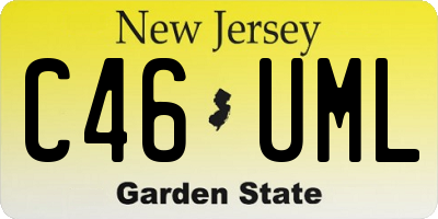 NJ license plate C46UML