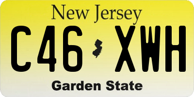 NJ license plate C46XWH