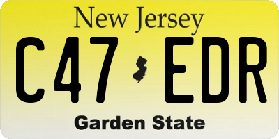 NJ license plate C47EDR