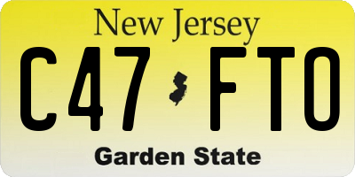 NJ license plate C47FTO