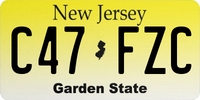 NJ license plate C47FZC