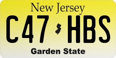 NJ license plate C47HBS