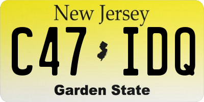 NJ license plate C47IDQ