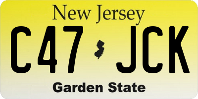 NJ license plate C47JCK