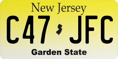 NJ license plate C47JFC