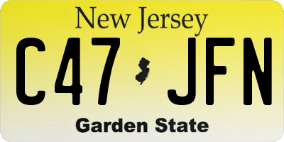 NJ license plate C47JFN