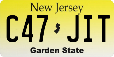 NJ license plate C47JIT