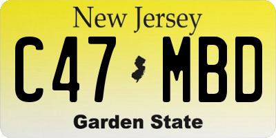 NJ license plate C47MBD