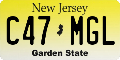 NJ license plate C47MGL