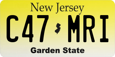 NJ license plate C47MRI
