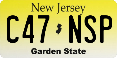 NJ license plate C47NSP