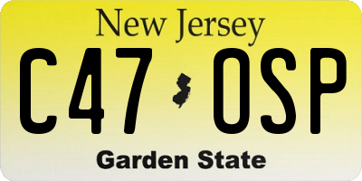 NJ license plate C47OSP