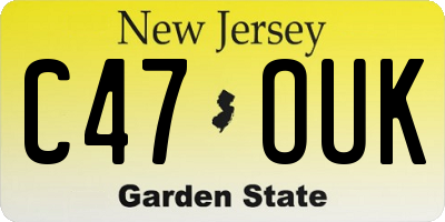NJ license plate C47OUK