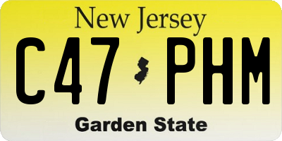 NJ license plate C47PHM