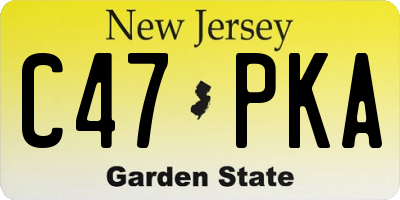 NJ license plate C47PKA
