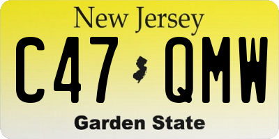 NJ license plate C47QMW
