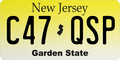 NJ license plate C47QSP