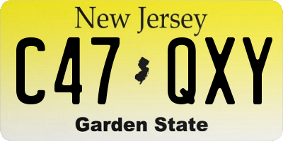NJ license plate C47QXY