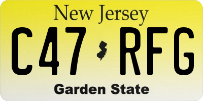 NJ license plate C47RFG