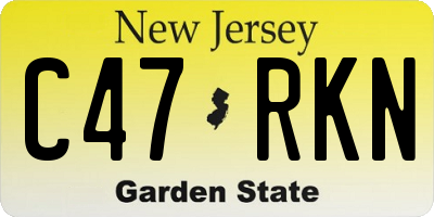 NJ license plate C47RKN
