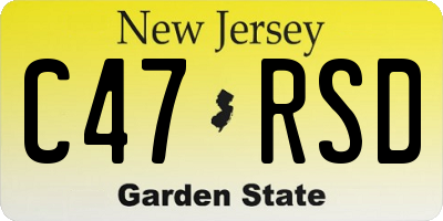 NJ license plate C47RSD