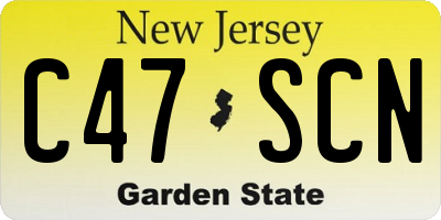 NJ license plate C47SCN