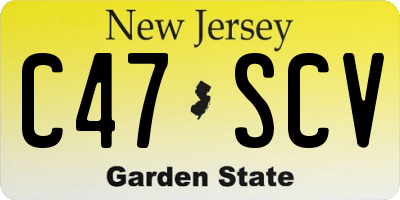 NJ license plate C47SCV