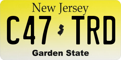 NJ license plate C47TRD