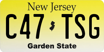 NJ license plate C47TSG