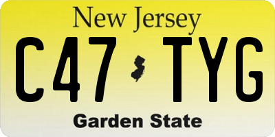 NJ license plate C47TYG