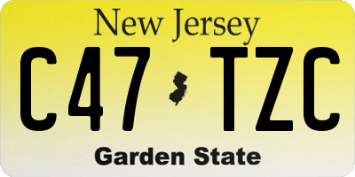 NJ license plate C47TZC