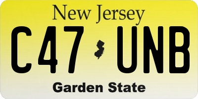 NJ license plate C47UNB