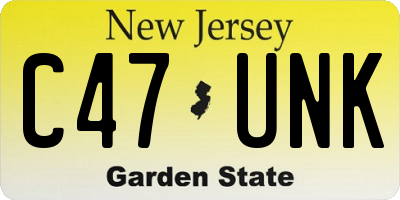 NJ license plate C47UNK