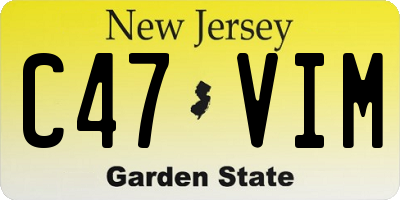 NJ license plate C47VIM
