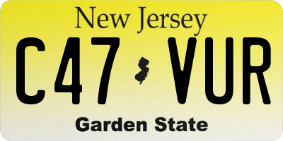 NJ license plate C47VUR
