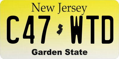 NJ license plate C47WTD