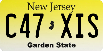NJ license plate C47XIS