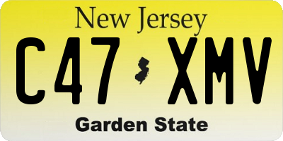 NJ license plate C47XMV