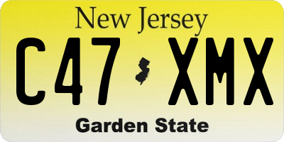 NJ license plate C47XMX