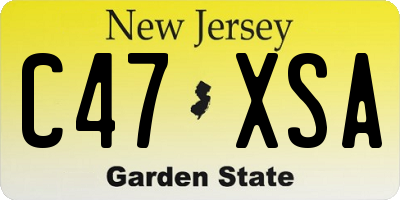 NJ license plate C47XSA