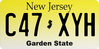 NJ license plate C47XYH
