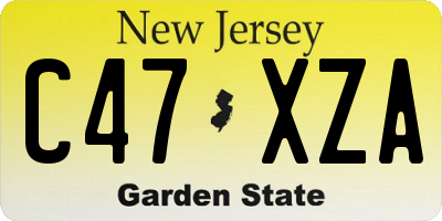 NJ license plate C47XZA
