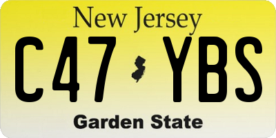 NJ license plate C47YBS