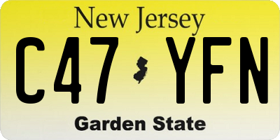 NJ license plate C47YFN