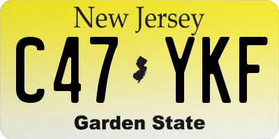 NJ license plate C47YKF