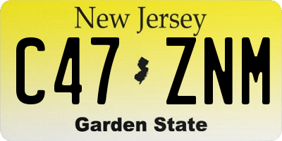 NJ license plate C47ZNM