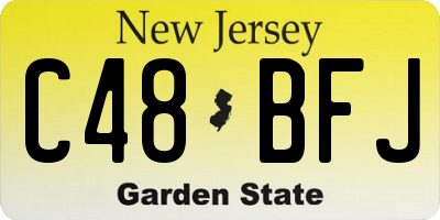 NJ license plate C48BFJ