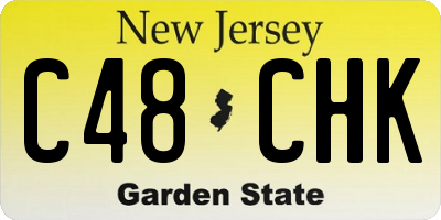 NJ license plate C48CHK