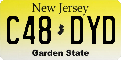 NJ license plate C48DYD